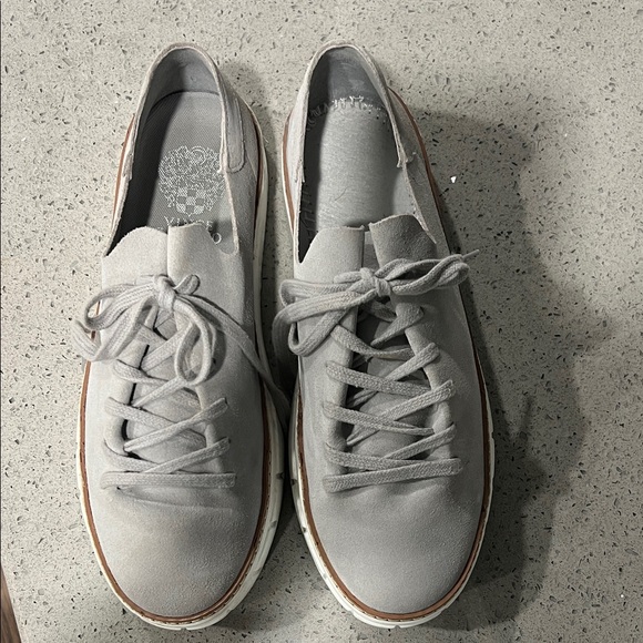 Vince Camuto Light Gray Lace-Up Loafers - Picture 1 of 6